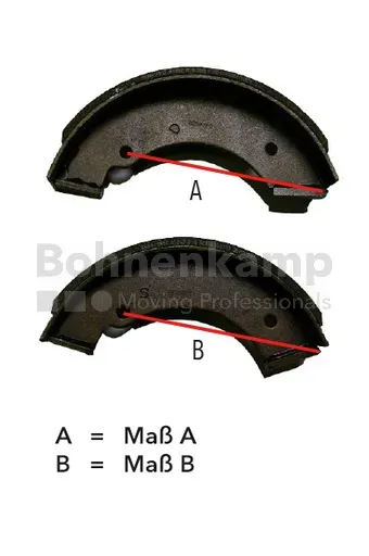 ADR-Bremsbacke mit Belag, Satz für 1 Trommel